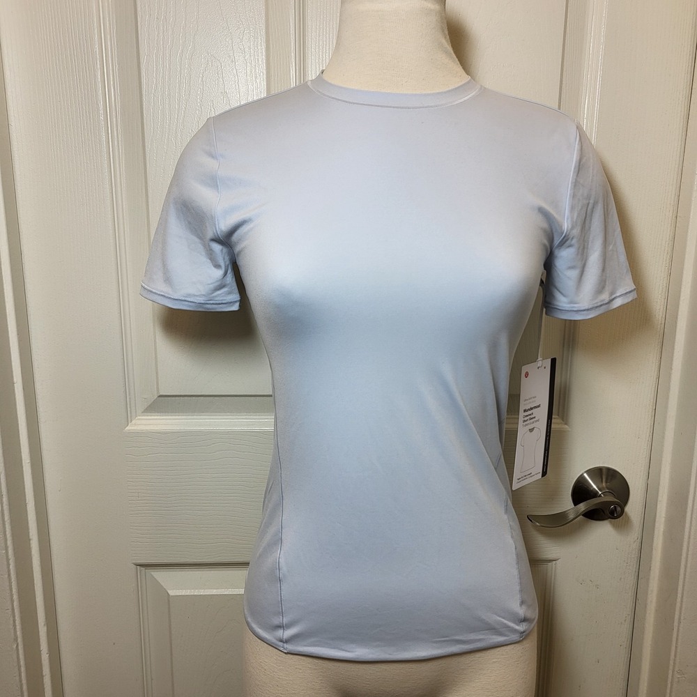 Lululemon Wundermost Ultra-Soft Nulu Hip-Length Crewneck Shirt L-Blue $68 Size M